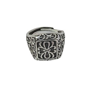 Anelli <span class=keywords><strong>Nuziali</strong></span> per Uomo in Acciaio Inossidabile Certificati GRS, Stile Hip Hop Cristiano Vintage, Placcati in Rodio Imitazione, Personalizzabili, Neri - Product Image 1