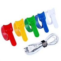 Attaches-câbles réutilisables en forme de champignon avec fermeture auto-agrippante, 50 pièces par sac, sangles organisatrices de fils en nylon colorées pour la maison et le bureau, 5 tailles