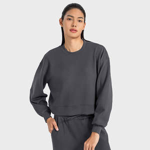 DAW015 T-shirt de course streetwear pour femmes de haute qualité, logo personnalisé, manches longues, coton, t-shirts oversize, sweat-shirt à col rond - Product Image 1