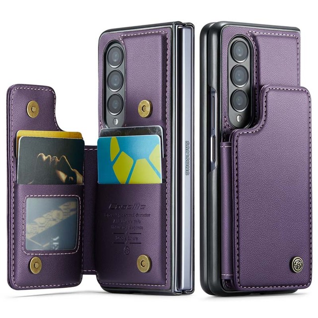 CaseMe RFID Blocking Wallet Leather Case for Samsung Galaxy Z Fold4 with Kickstand Flip Back Cover