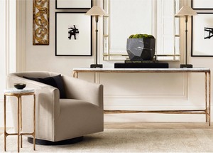 إطار حديدي من الرخام الطبيعي الفريد الصناعي قابل للتمديد ضيق من الذهب غرفة المعيشة في مدخل المنزل - Product Image 6