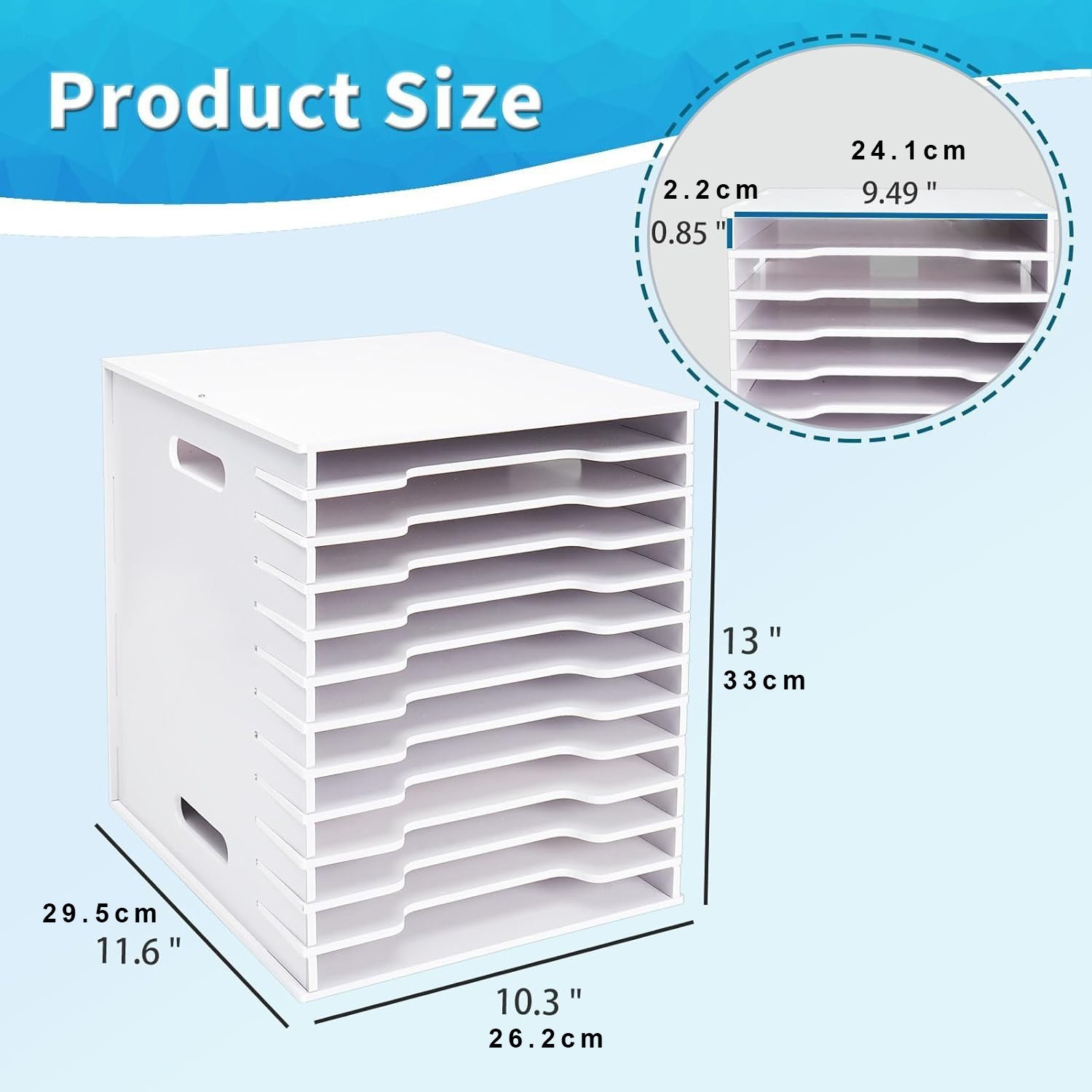 12-tier vertical file rack