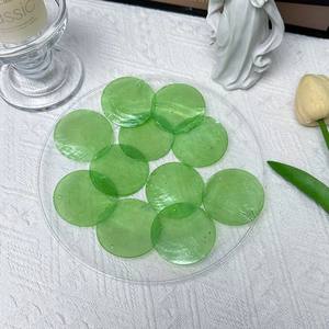 50 أو متعددة الألوان قرص دائري مرآة قذيفة أم اللؤلؤ سحر لالقرط ديي قلادة صنع المجوهرات - Product Image 3