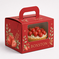 Boîte pliable auto-élevante personnalisée en matériaux recyclés imperméables pour emballage de boulangerie, avec doublure en éponge, fermeture magnétique et poignée pour gâteaux