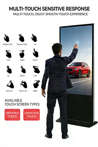 Máquina de Publicidad Inteligente HD con Pantalla Táctil Infrarroja para Interiores, de Pie, Negra, para Ascensores, Salas de Exposiciones, Vestíbulos, 4K, OEM, ODM - Product Image 3