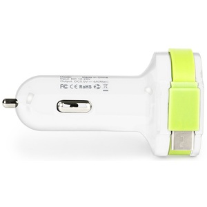 Chargeur de voiture Sweex 2xUSB USB-C 6A Blanc Vert - Product Image 2