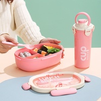 Boîte à lunch portable à double compartiment JM, compatible micro-ondes, pour les employés de bureau, en plastique