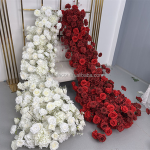 Arreglos Florales Artificiales Personalizados para Bodas, Flores de Naranja, Rosas y Follaje, Hilera de Flores Enrolladas con Arco - Product Image 5