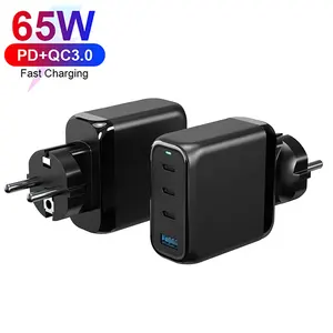 Multi Ports 65W 4-Port GaN Korea Grounding USB C Charger for Notebook Tablet and Mobile Phone