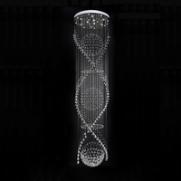 JYLIGHTING Lámpara LED Moderna de Acero Inoxidable para Techo Alto, Araña de Cristal de Lujo de 3000K para Decoración del Hogar y Hotel