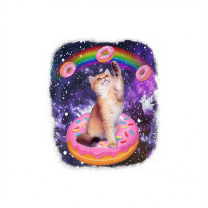 Camiseta Space Cat Donut Rainbow Galaxy con diseño de gatito lindo en el espacio - Product Image 2