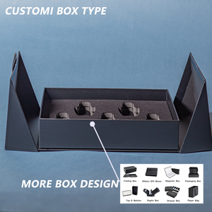 กล่องบรรจุภัณฑ์เครื่องสำอางเปิดประตูแบบแม่เหล็กสองประตูพร้อมแผ่นกระดาษสีเทาแบบยั่งยืนบรรจุภัณฑ์แบบสร้างสรรค์ออกแบบได้ตามต้องการ - Product Image 2