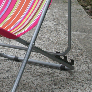 Chaise longue pliante moderne d'extérieur en acier, confortable, en tissu polyester imprimé sérigraphié, idéale pour la plage - Product Image 4