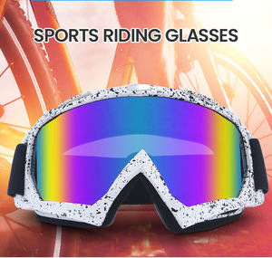 Fashionable Motorcycle Motocross Sunglasses <strong>Goggles</strong> Clear Lens for Helmet Racing Dirt Bike ATV <strong>MX</strong> Green White for Off-Road - Product Image 3