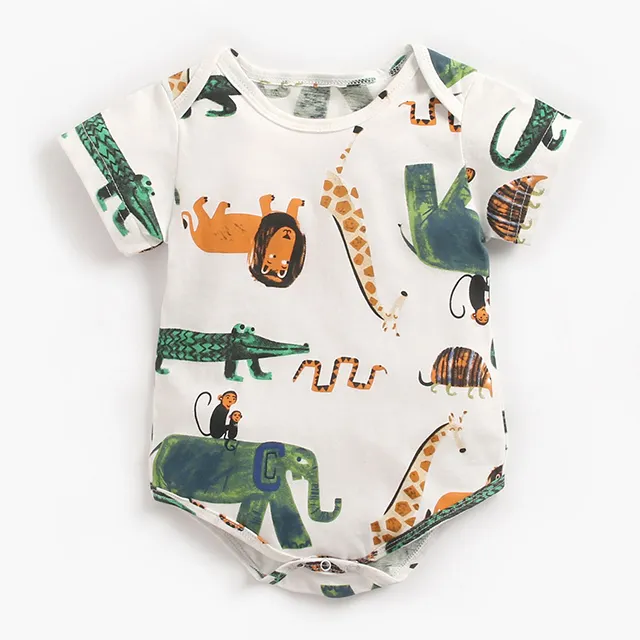 custom design 95% bamboo 5% spandex print baby clothing