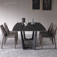 Table à manger en marbre de type familial minimaliste italien importé, table à manger pour 6 personnes