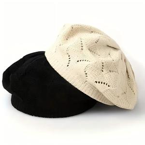 Béret en tricot tendance pour femme, style artiste français, bonnets décontractés de printemps pour femmes - Product Image 5