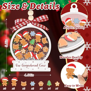 Ornement de Noël personnalisé en forme de bonhomme de pain d'épices avec chapeau, décoration de Noël pour la famille, fournitures de décoration, ornement en forme de biscuit, cadeau de Noël - Product Image 5