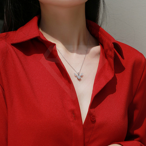 <span class=keywords><strong>Collana</strong></span> pendente in <span class=keywords><strong>argento</strong></span> Sterling popolare <span class=keywords><strong>con</strong></span> <span class=keywords><strong>corno</strong></span> di cervo Moissanite gioielli da sposa - Product Image 3