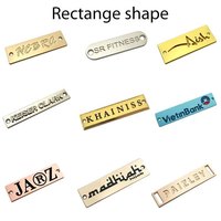 Étiquettes métalliques personnalisées gravées avec le nom de la marque, conformes aux normes environnementales américaines, pour vêtements, manteaux ou maillots de bain