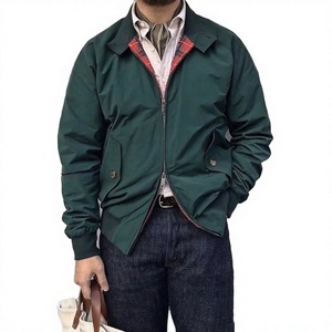 Chaqueta Varsity de Lona Tejida a Crochet con Rayas Vintage para Hombre, Cuello en V, Cierre de Cremallera, Transpirable, Casual, con Botones, para Otoño - Product Image 2