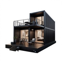 Maison préfabriquée modulaire en conteneurs, villa de luxe à 2 étages, structure en acier moderne, fabrication directe d'usine