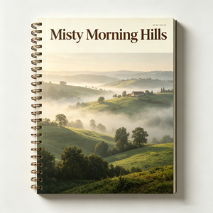 <span class=keywords><strong>Libro</strong></span> de Arte con Tapa Dura y Papel de Arte, con Pintura al Óleo de un Paisaje Fluvial Rural Suave, Estilo <span class=keywords><strong>Amanecer</strong></span> sobre Río Niebla - Product Image 4