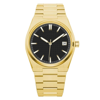 Montre-bracelet vintage pour homme, boîtier en acier inoxydable, logo personnalisé, étanche 5 ATM, mouvement à quartz, montre de luxe