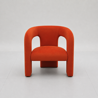 Chaise d'appoint rembourrée orange pour hôtel, café, restaurant, en stock, prête à être expédiée, chaise de salle à manger pour fast-food, pizzeria