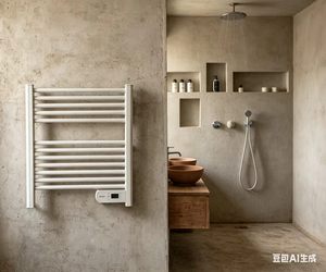 Sèche-serviettes <span class=keywords><strong>électrique</strong></span> portable 220V avec prise EU, contrôle numérique, chauffage par convection, étanche, en métal, efficacité énergétique A+ - Product Image 4