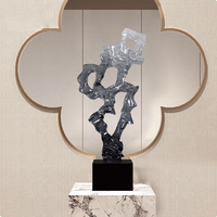 Sculpture abstraite de luxe Fengshui en résine pour la décoration de la maison et de l'hôtel, sculpture abstraite en résine pour le hall, le bureau et la décoration intérieure