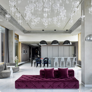 Luxury Furniture Supplier Modern Suede Velvet Sectional Living Room Italian DV-01-BOCAS Italian Modern DV-01-BOCAS - Product Image 4