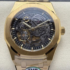 Reloj Mecánico de Lujo para Buceo, Resistente al Agua, de la Mejor Calidad, 41 mm, Fábrica THB, Movimiento 3132, 15407, Dorado, Audemars Skeleton - Product Image 1