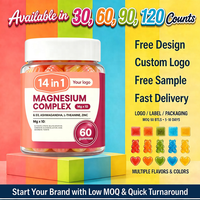 Gummies Complexe de Magnésium 14-en-1 Marque Blanche avec D3, Ashwagandha, L-Théanine, Zinc pour la Relaxation, le Sommeil et le Soutien Musculaire – Formule OEM