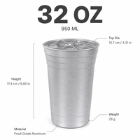 Gobelet isotherme WELCOTECH 32oz sans BPA en aluminium, changeant de couleur, recyclable, avec revêtement PE, impression personnalisée, vente en gros