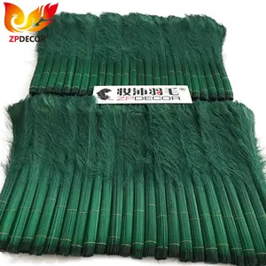 Top Supplier ZPDECOR Wholesale Cheap Dyed Forest Green Long Peacock Tail Feathers for Carnival Costumes Design