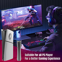 Plaque frontale argentée pour PS5 Slim avec aérations de refroidissement, accessoires de console, couvercle anti-poussière latéral pour Playstation5 édition numérique
