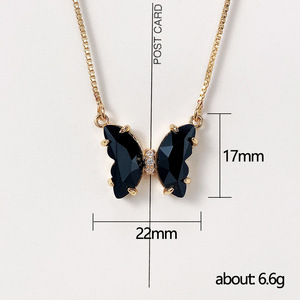 Collier pendentif papillon dégradé pour femmes, bijoux colorés, cadeau à porter au quotidien - Product Image 5