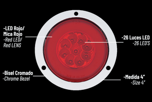 5 "stella ovale 4 <span class=keywords><strong>Led</strong></span> luce bianca/trasparente lente 12V adatta per autocarri pesanti - Product Image 4
