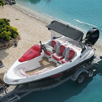 Perahu Motor FLIT 16 kaki Mesin Luar Papan (Outboard) Wakeboard Deep V Drive Kecepatan Tinggi 480cm untuk Danau & Sungai