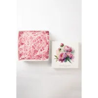 Boîte cadeau blanche personnalisée vide avec motif floral recyclé, emballage rigide pour gâteaux avec doublure en aluminium, 20x20 25x30