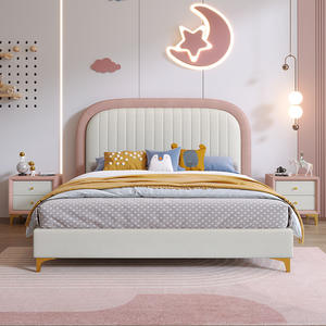 <span class=keywords><strong>Lit</strong></span> en tissu de dessin animé minimaliste moderne pour enfants 1.5 M <span class=keywords><strong>Lit</strong></span> de <span class=keywords><strong>rangement</strong></span> pour garçon 1.35 M <span class=keywords><strong>Lit</strong></span> pour fille pour petit appartement - Product Image 2