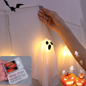 Guirlandes lumineuses fantômes, décorations d'Halloween, lumières féériques imperméables à piles pour la décoration de fête et de jardin - Product Image 2