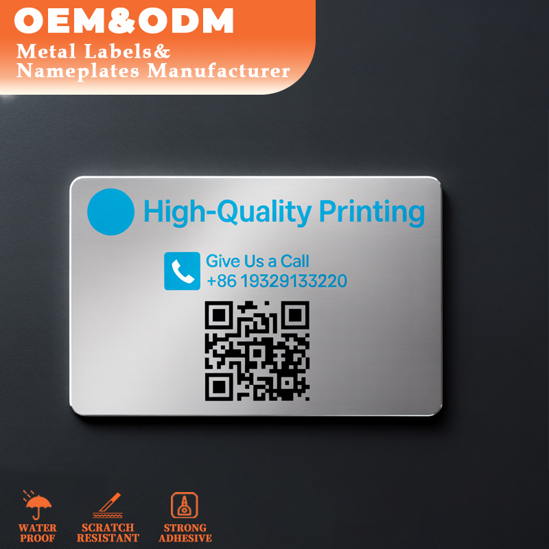 Bulk Price Quality Guaranteed OEM ODM Manufacturer Printing Metal Nameplate Waterproof Custom Metal Qr Code
