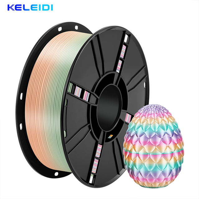 KELEIDI PLA+Rainbow Color Filament 1.75mm for 3D Printer High-Speed Printing 1KG
