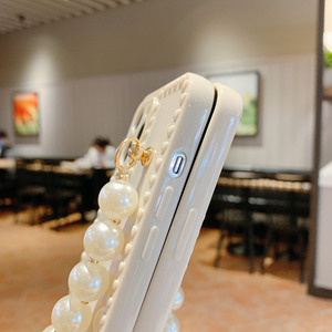 Coque de téléphone portable pour <span class=keywords><strong>vivo</strong></span> y11, étui en silicone, avec <span class=keywords><strong>perle</strong></span>, lanière pour chaîne, blanc, lait, mode, 2020 - Product Image 3