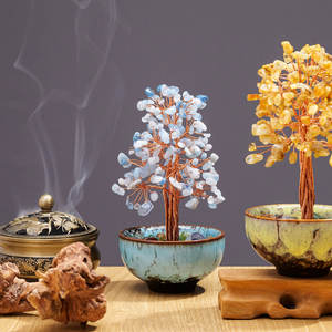 Grosir penyembuhan alami buatan tangan kristal Citrine kerikil CIP cangkir uang pohon untuk dekorasi rumah - Product Image 6