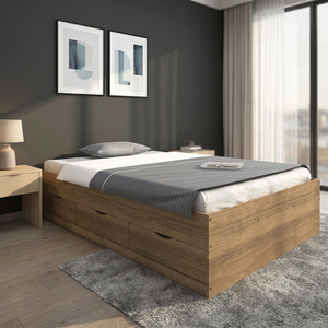 Cama Individual Moderna 2253 de Madera, en Oferta, se Combina Perfectamente con una Variedad de Muebles para Dormitorio, Hotel, Cocina y Hospital - Product Image 2