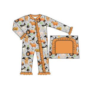 Personalizado Halloween ganado coche niños pijamas trajes ropa de dormir vestido niño durmientes hermano fósforos Boutique ropa de bebé - Product Image 3