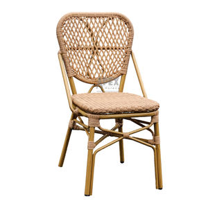 Silla de bistró francesa comercial con estampado de bambú natural para patio de mimbre PE tejida a mano para interior/exterior para porche, jardín - Product Image 4